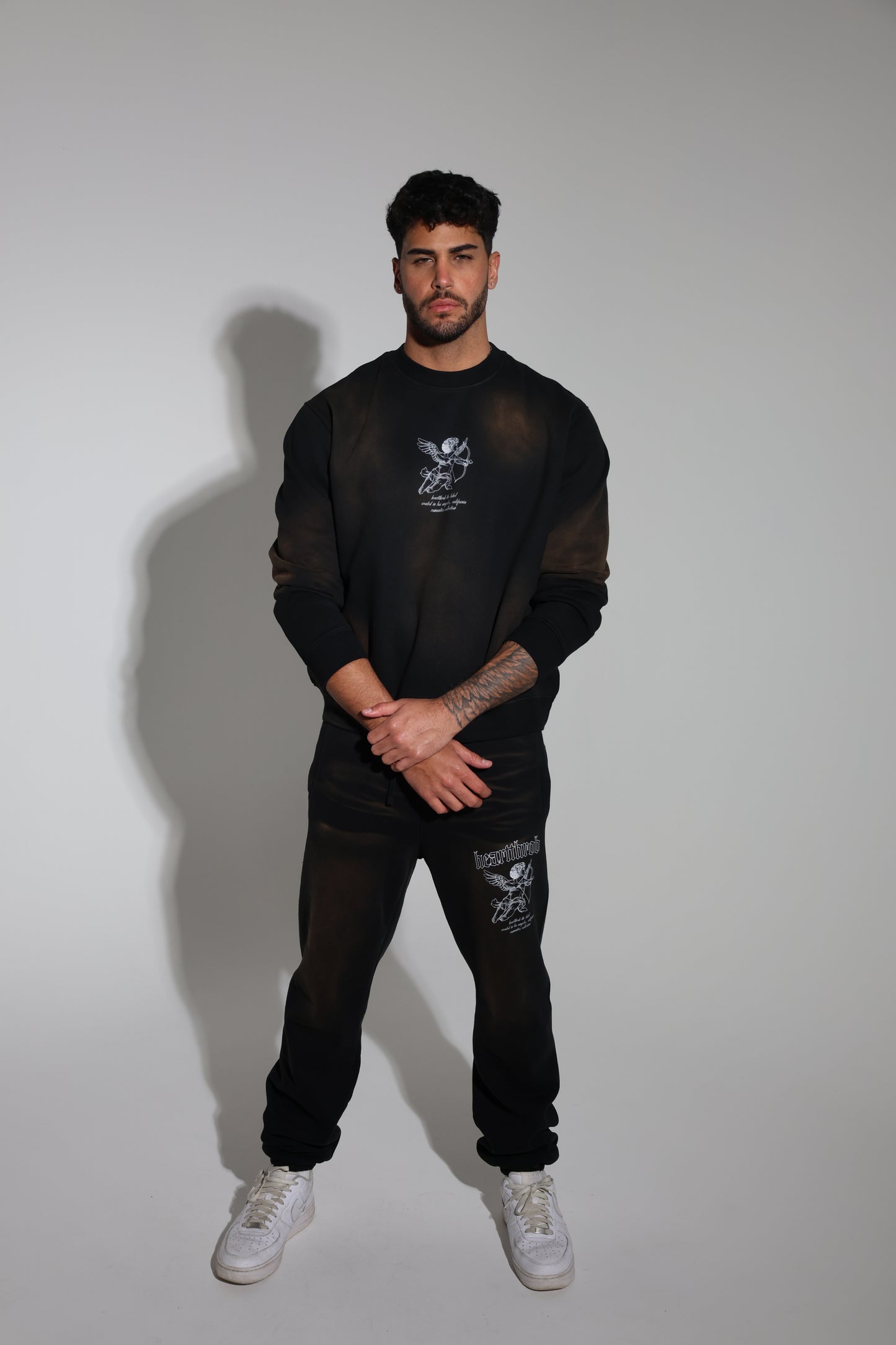 "Cherub" Stone Washed Joggers (Black)