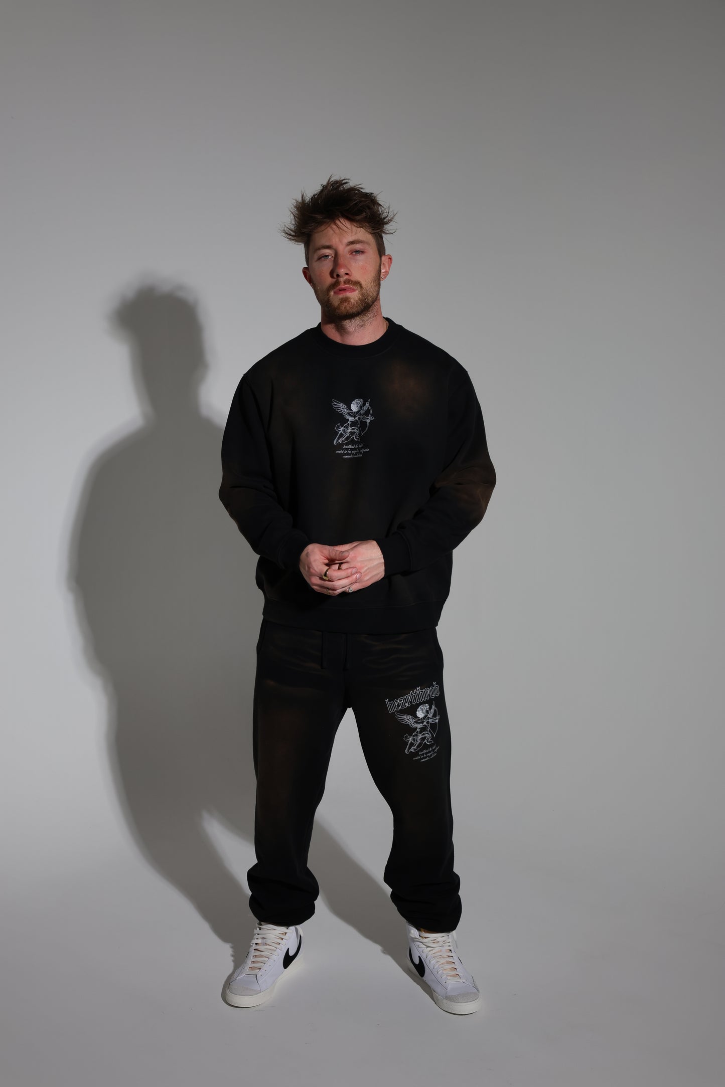 "Cherub" Stone Washed Joggers (Black)