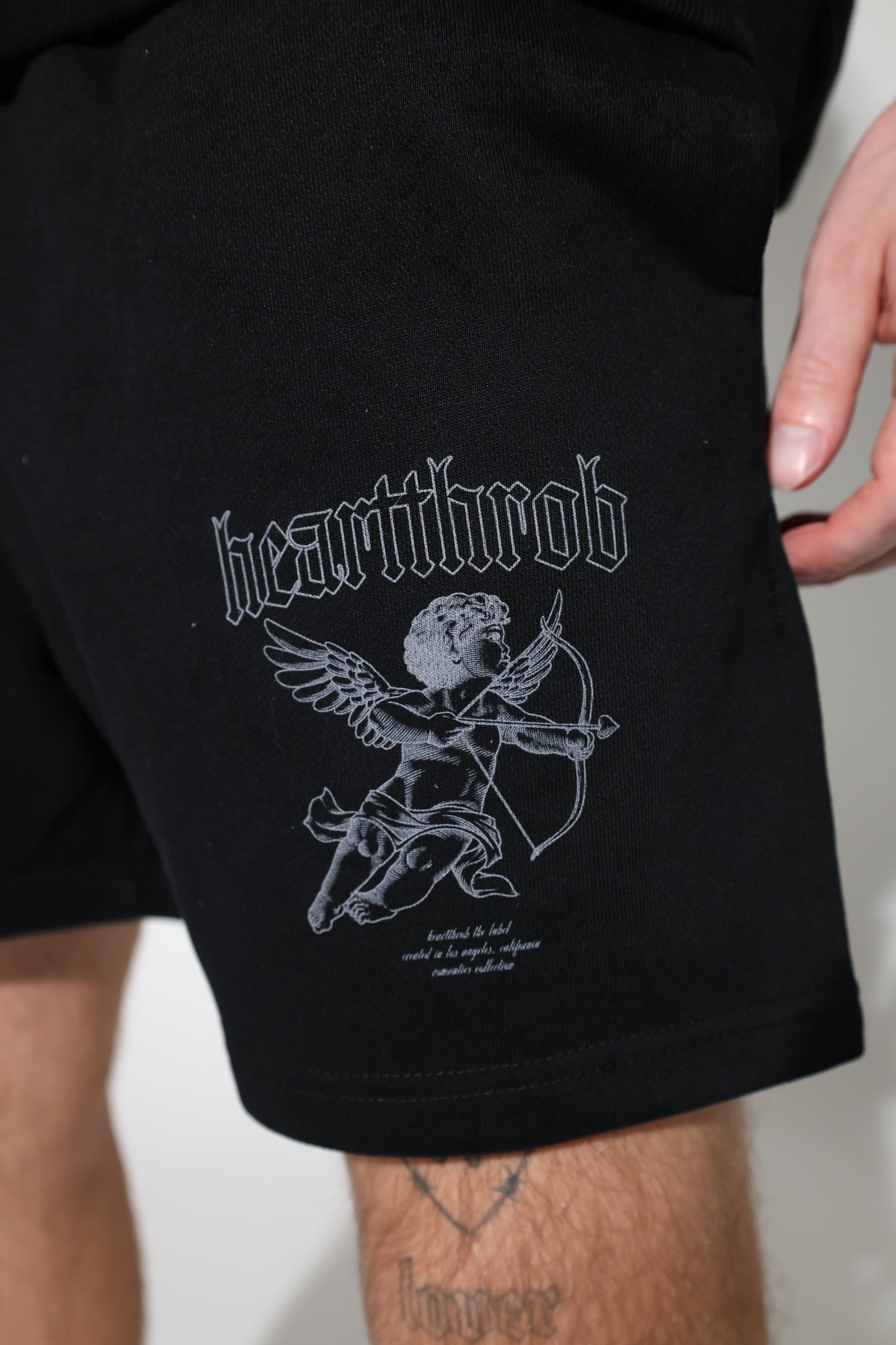 "Cherub" Heavyweight Fleece Shorts (Black)