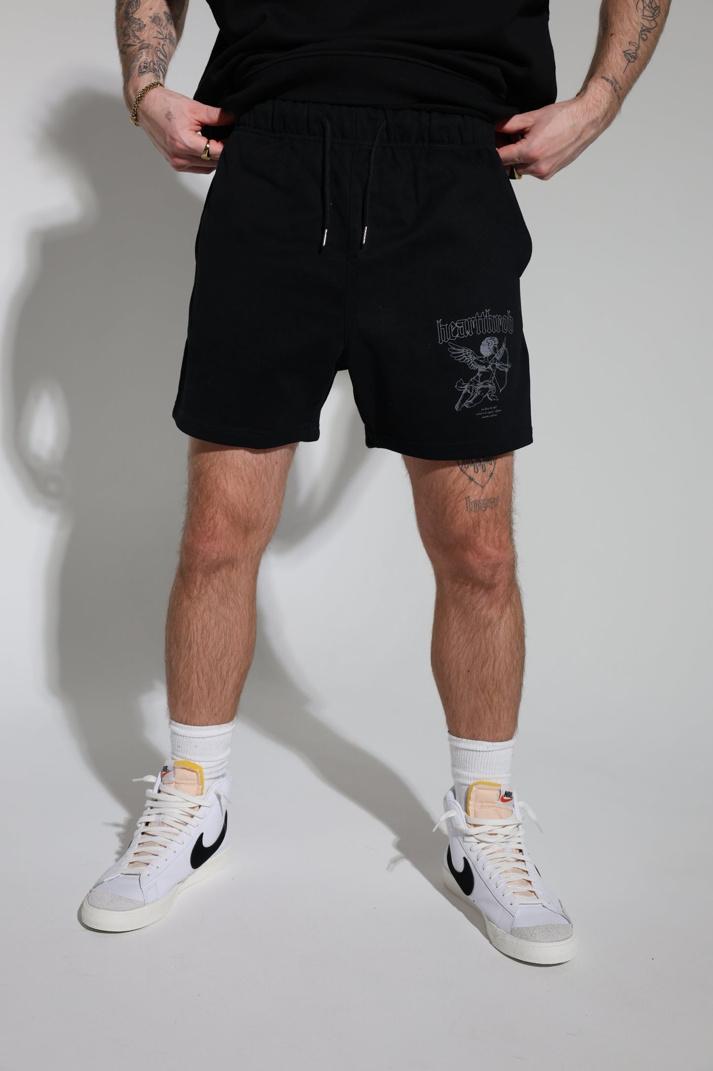 "Cherub" Heavyweight Fleece Shorts (Black)