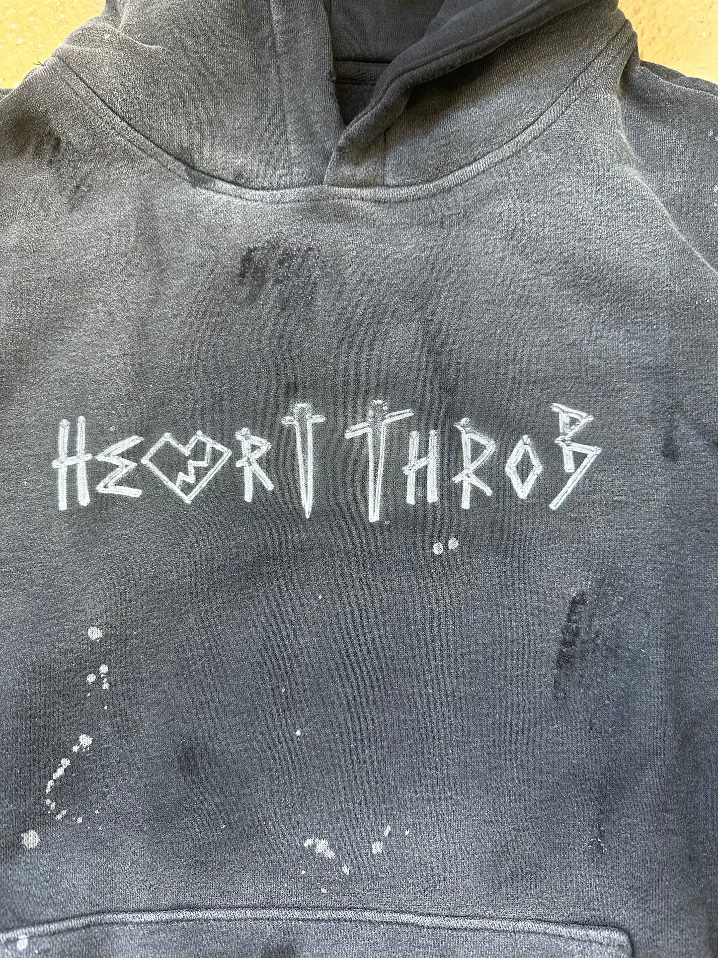 "Title Track" Stone Wash Hoodie (Chrome Black)