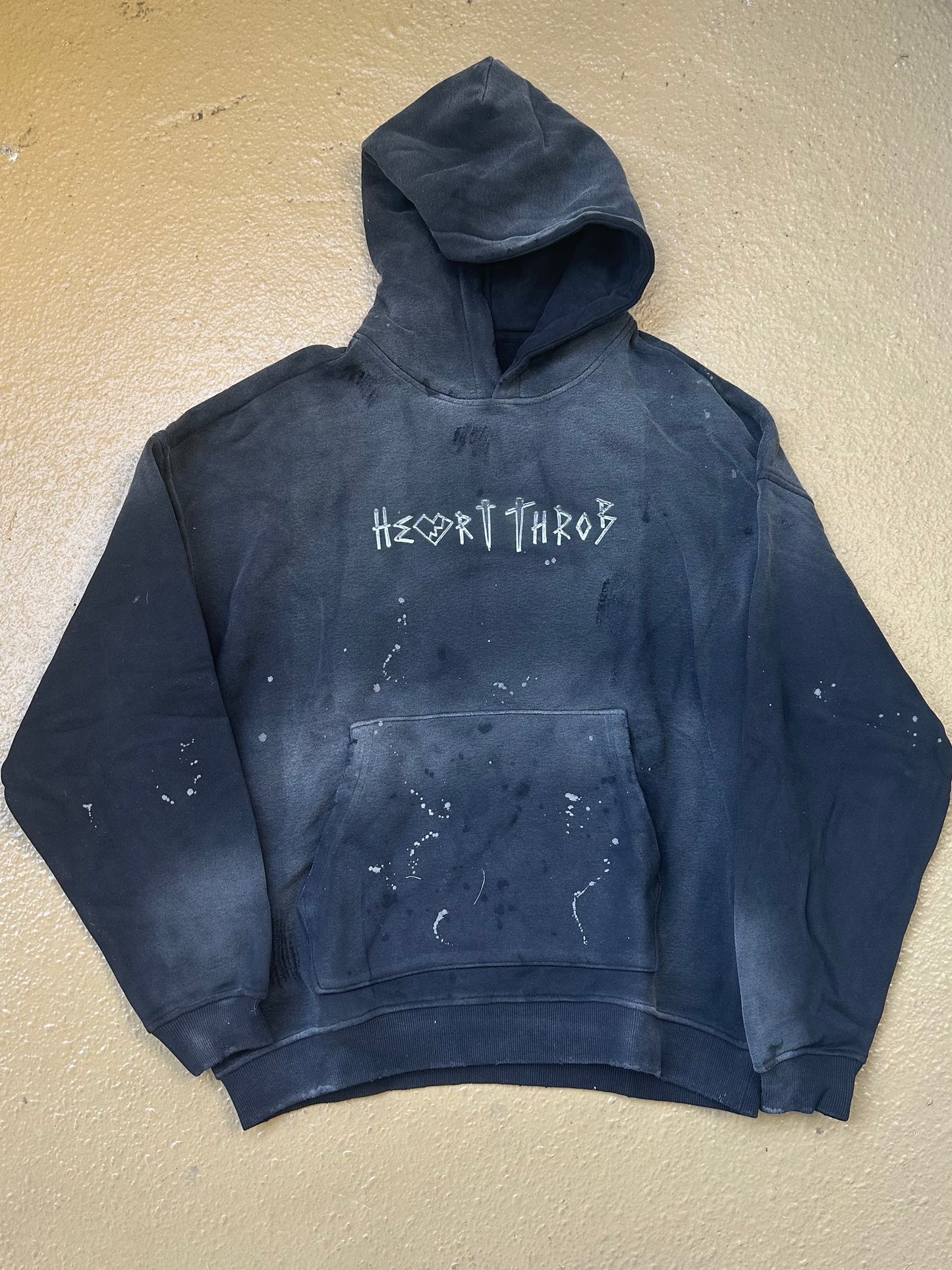 "Title Track" Stone Wash Hoodie (Chrome Black)
