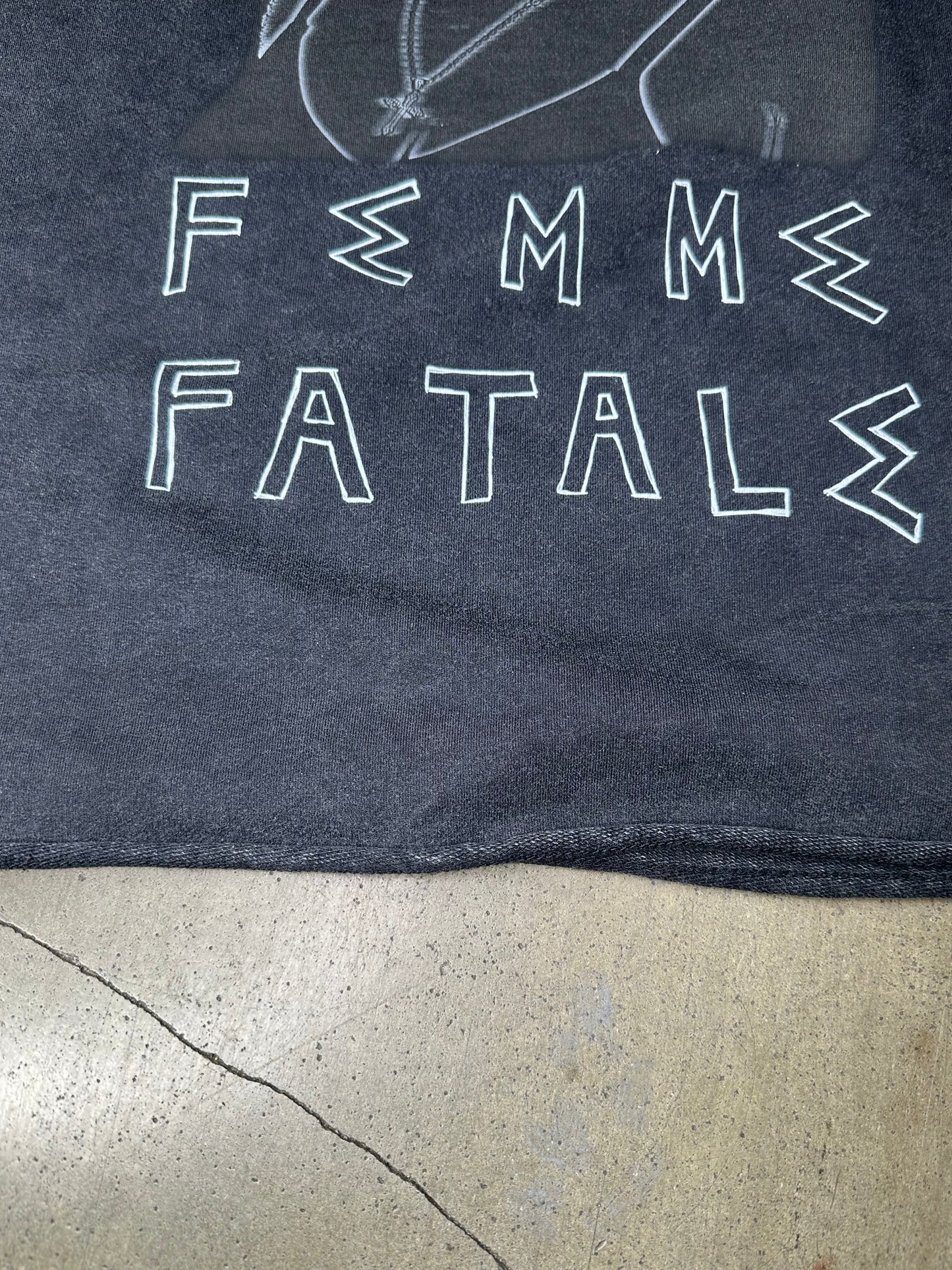 "Femme Fatale" Washed Raw Hem Tee