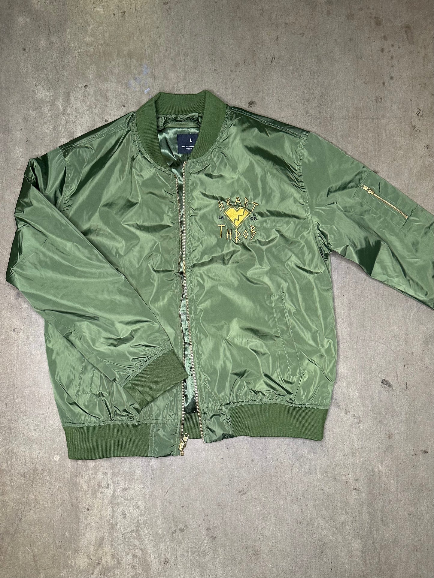 Embroidered Bomber Jacket (Army Green Version)