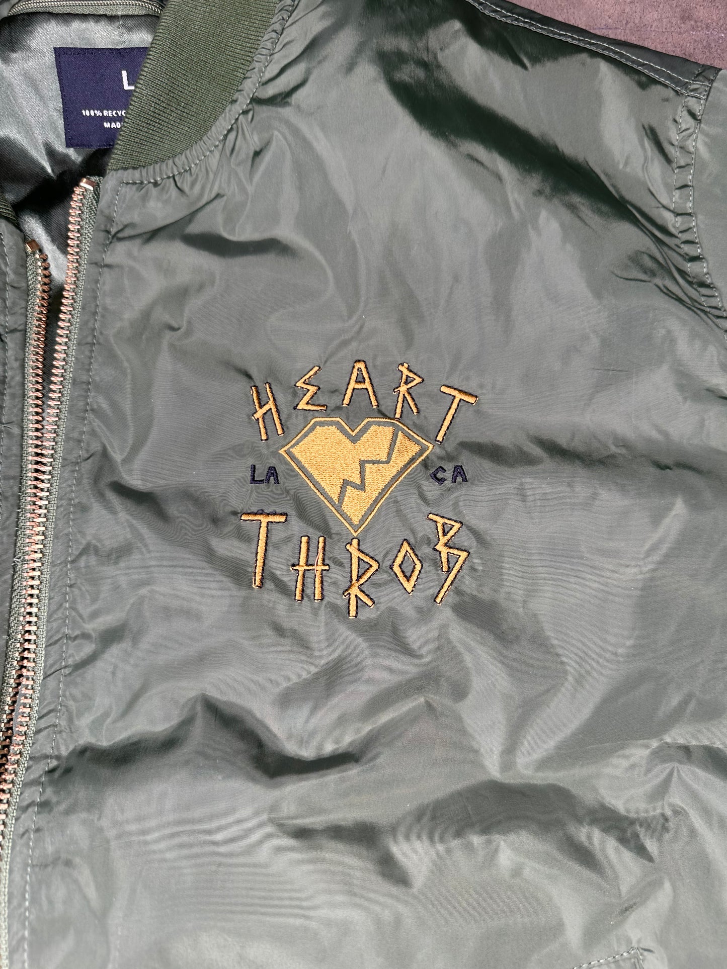 Embroidered Bomber Jacket (Army Green Version)