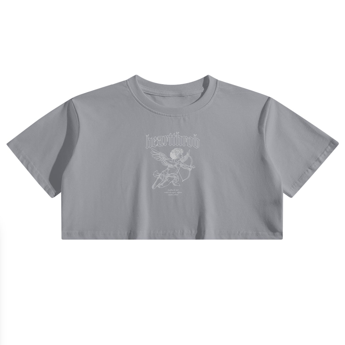 "Cherub" Women's Crop Tee (Grey)