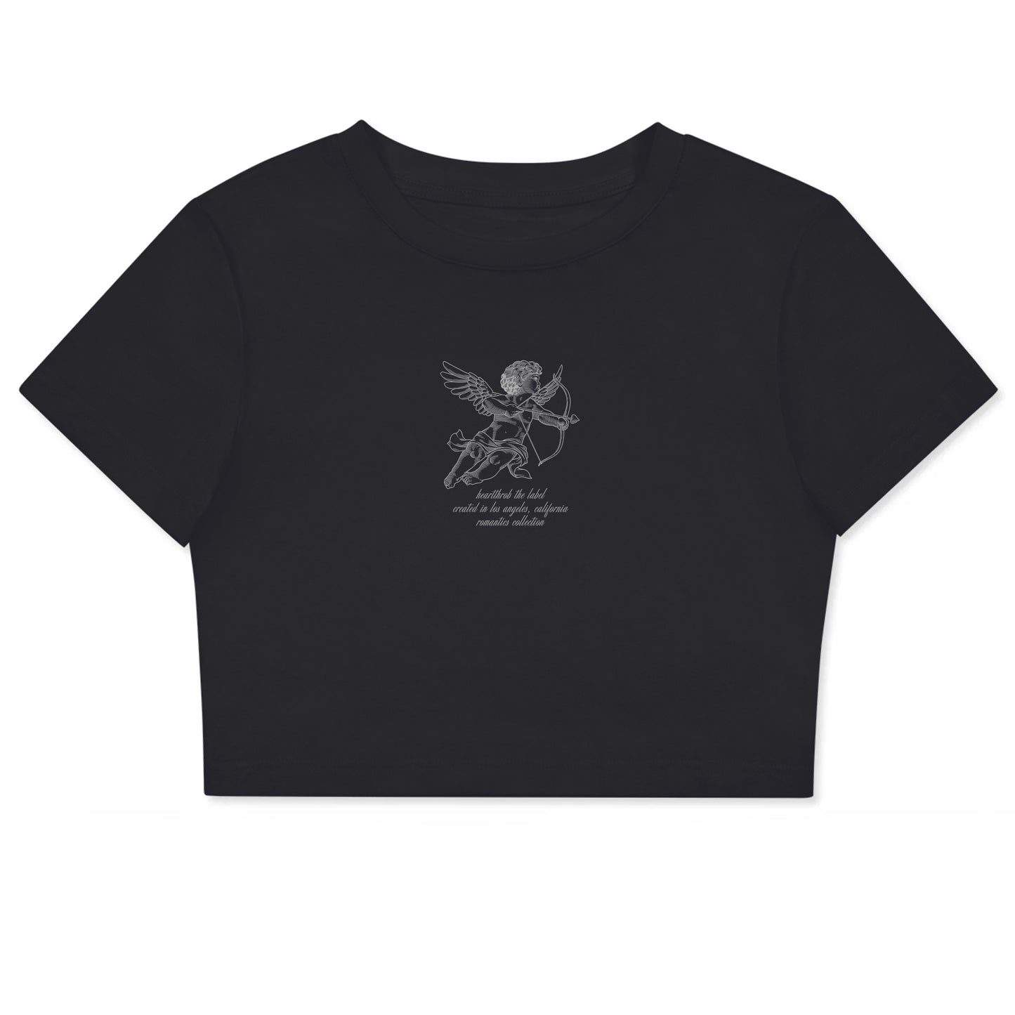 "Cherub" Fitted Crop Tee (Black)