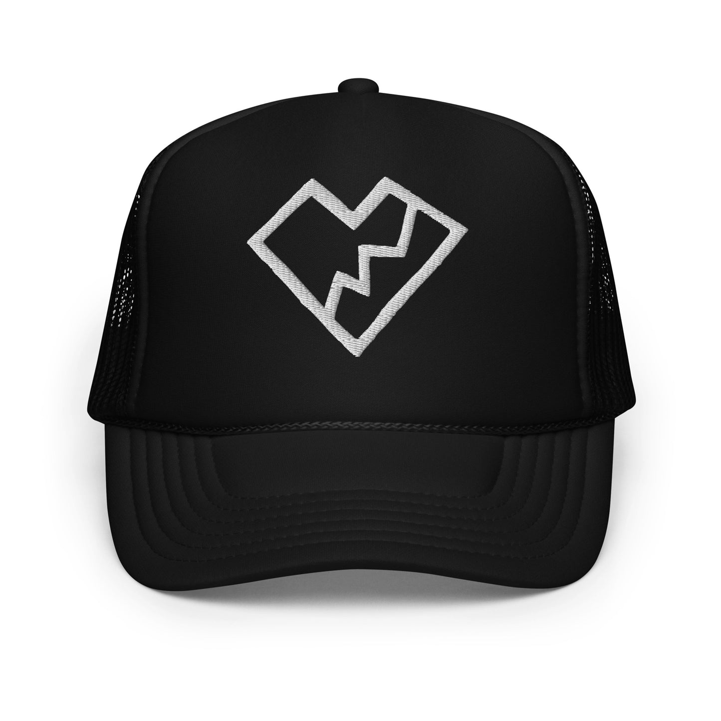"Heartless" 3D Puff Embroidered Trucker Hat (Black)