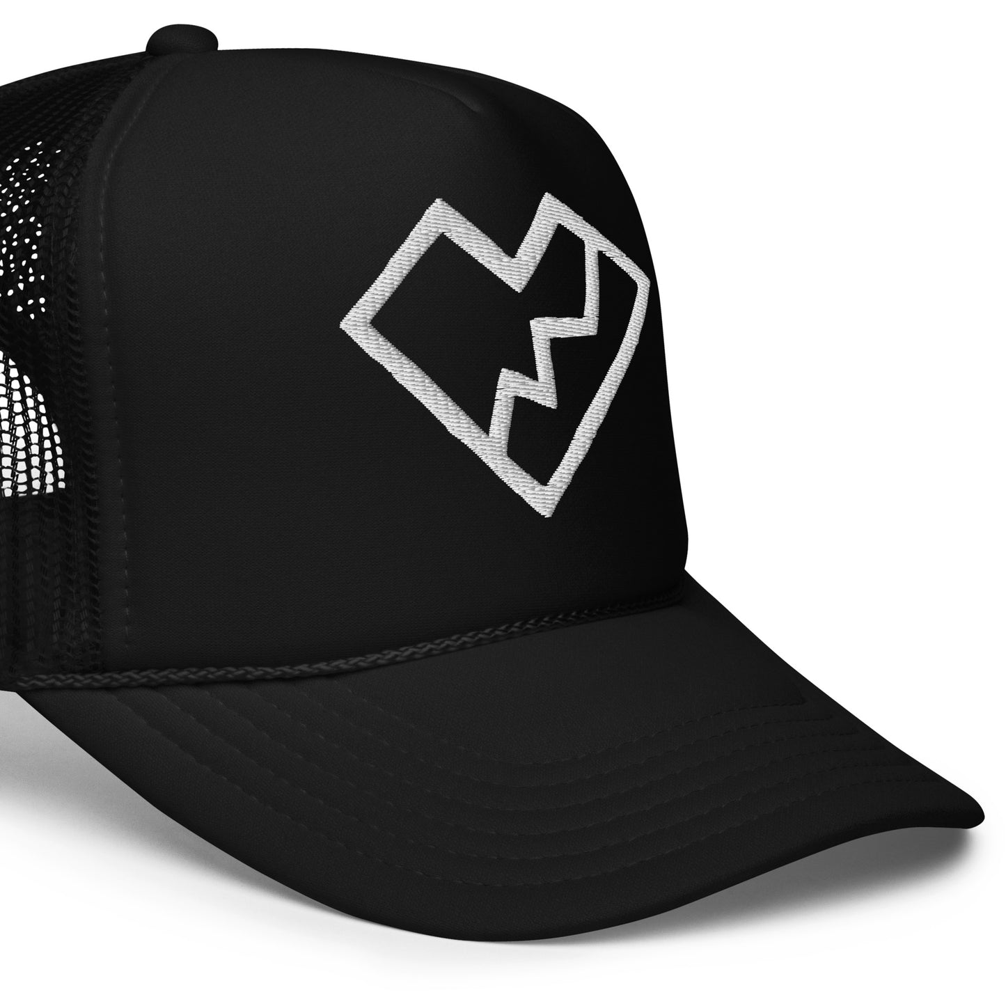 "Heartless" 3D Puff Embroidered Trucker Hat (Black)