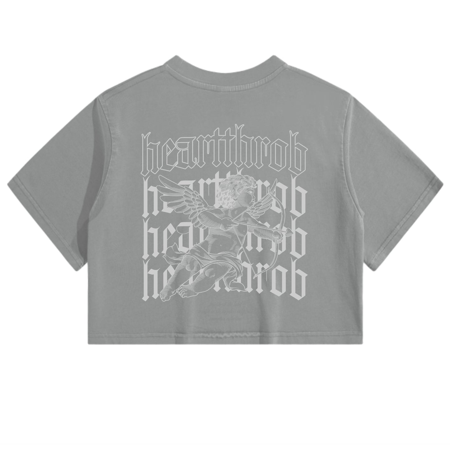 "Cherub" Washed Crop-Top (Dark Grey)