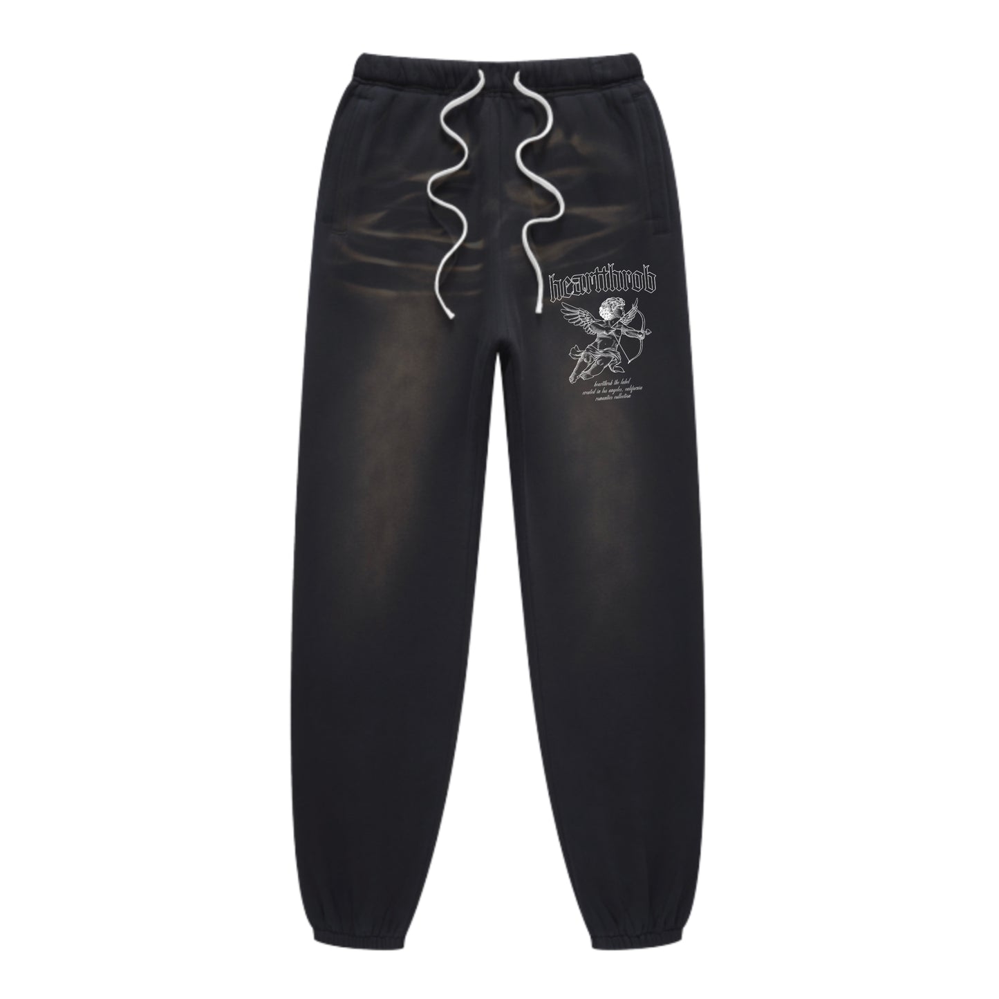 "Cherub" Stone Washed Joggers (Black)