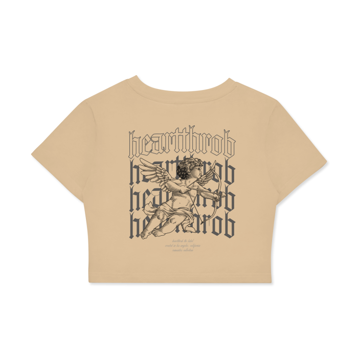 "Cherub" Women's Fitted Crop Tee (Honey Peach)