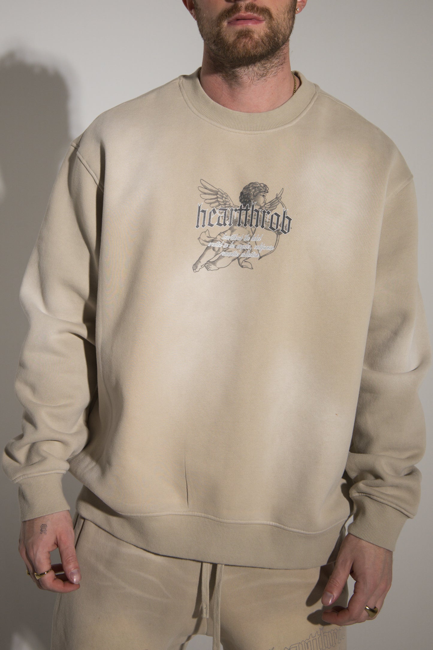"Cherub" Stone Washed Fleece Pullover (Camel)