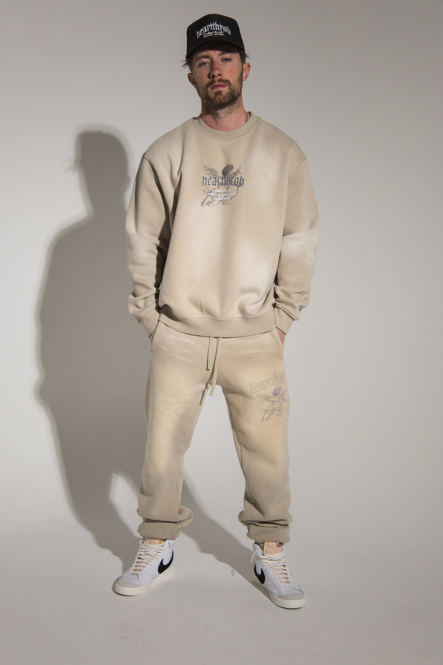 "Cherub" Stone Washed Fleece Pullover (Camel)