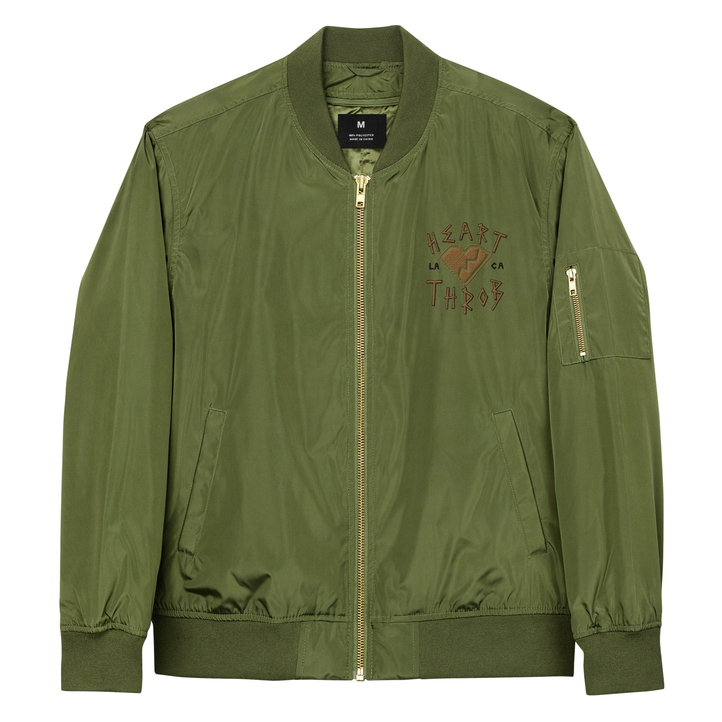 Embroidered Bomber Jacket (Army Green Version)