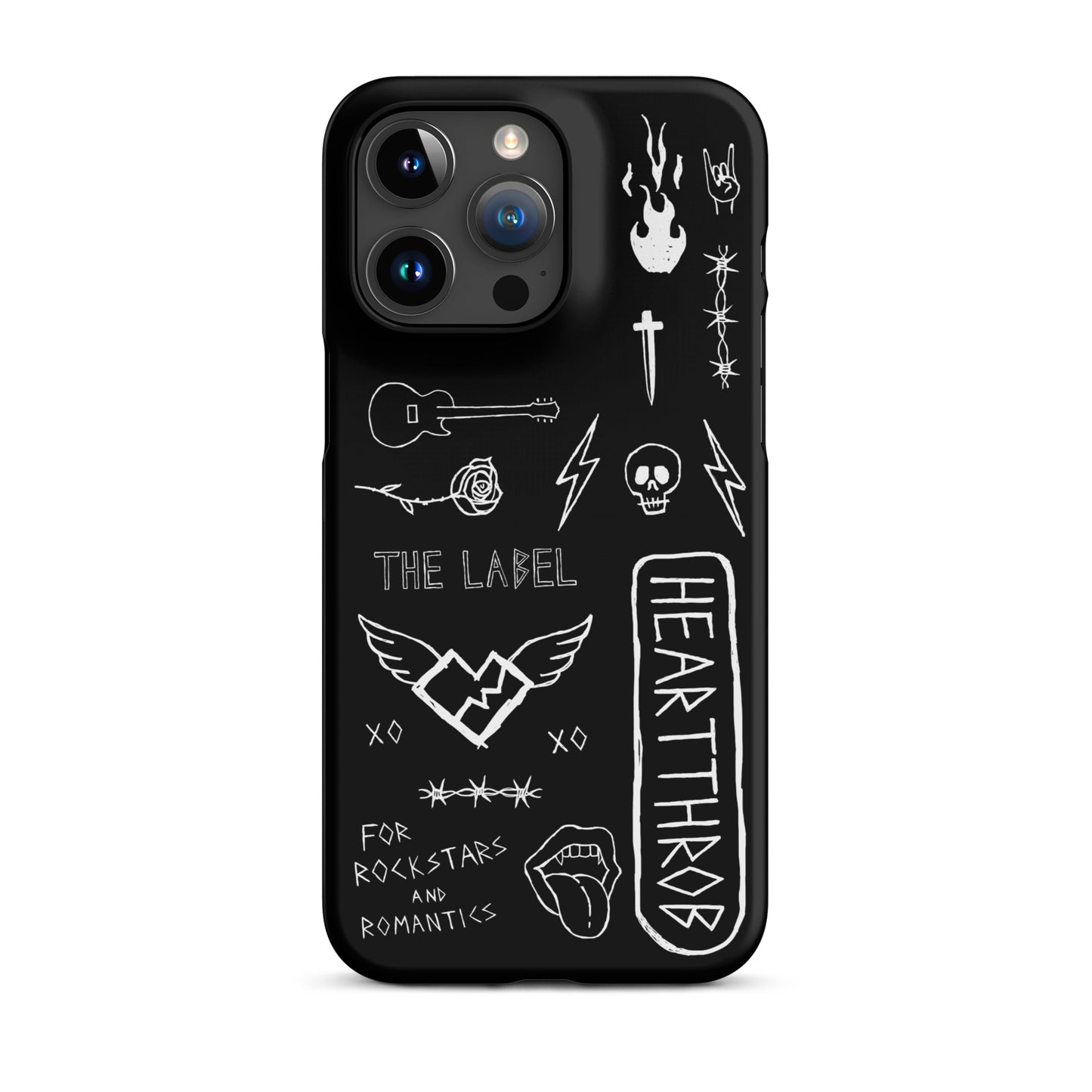 "Hand Drawn Doodle" iPhone Case (Black)