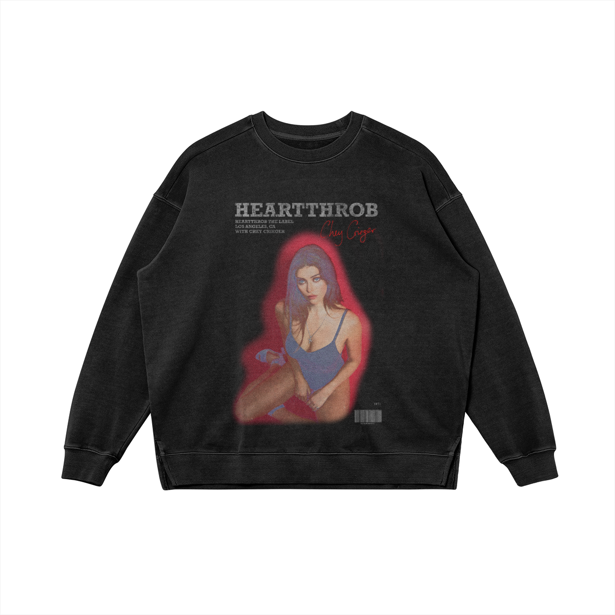 Chey Crieger "Centerfold" Crewneck Sweatshirt (Washed Black)