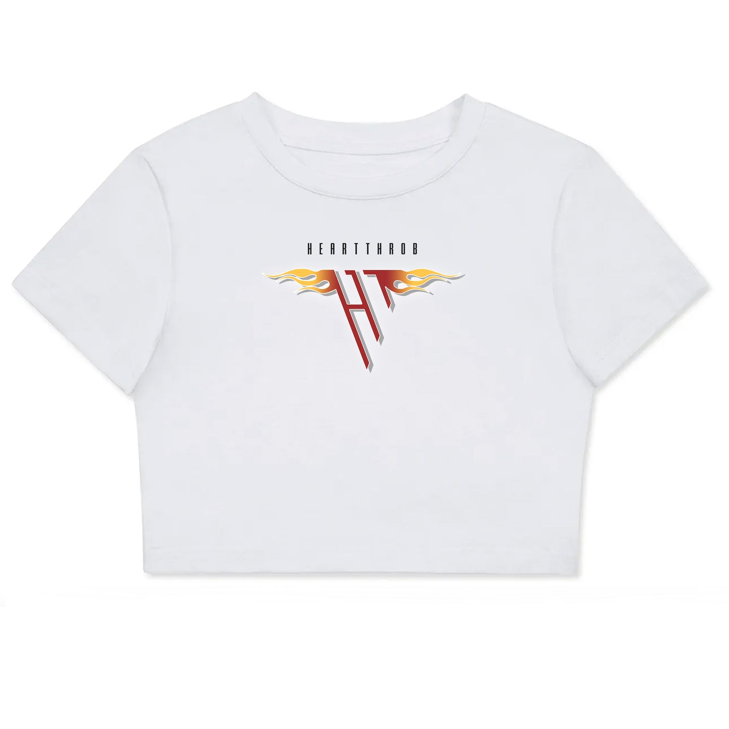 "Runnin' with the Devil" Women's Fitted Crop Tee (White)