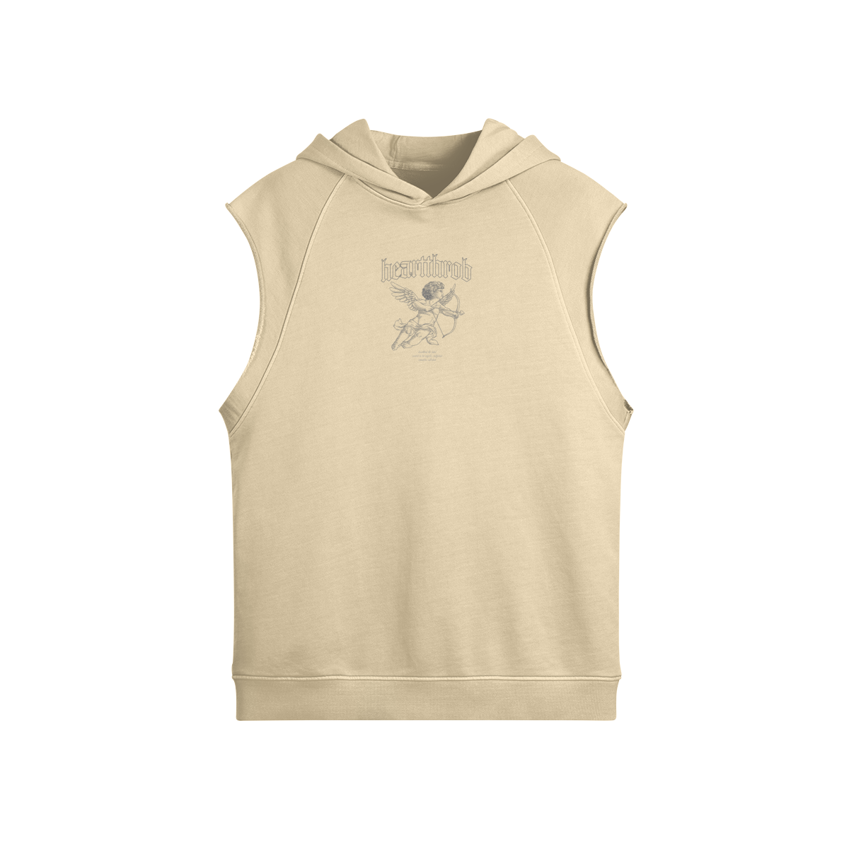 "Cherub" Sleeveless Hoodie (Faded Cream)