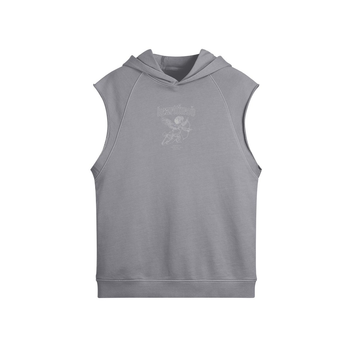 "Cherub" Sleeveless Workout Hoodie (Faded Grey)