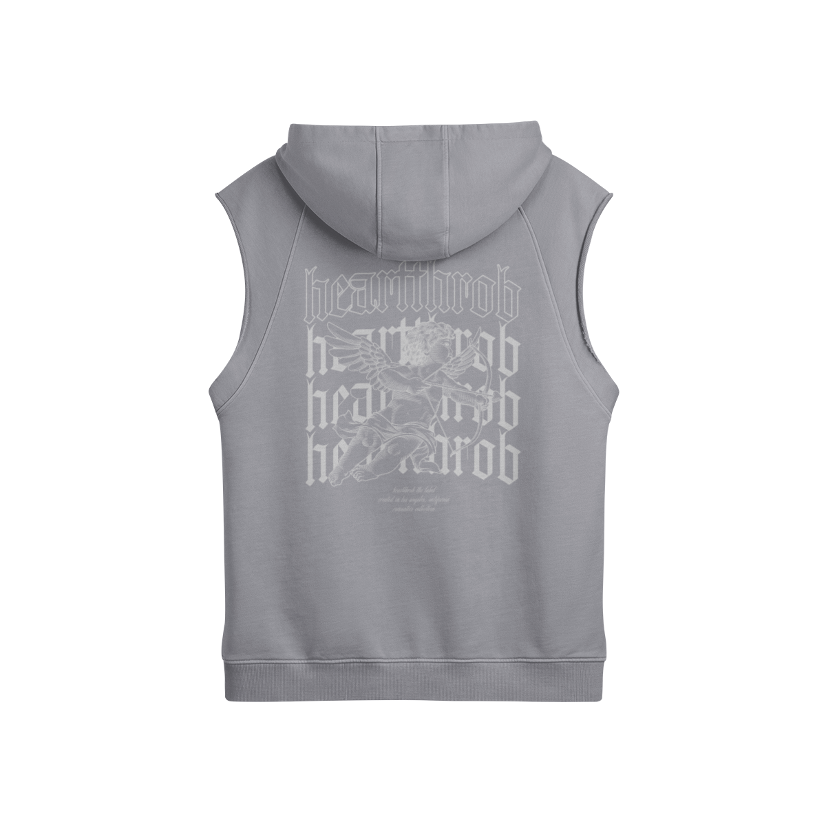 "Cherub" Sleeveless Workout Hoodie (Faded Grey)