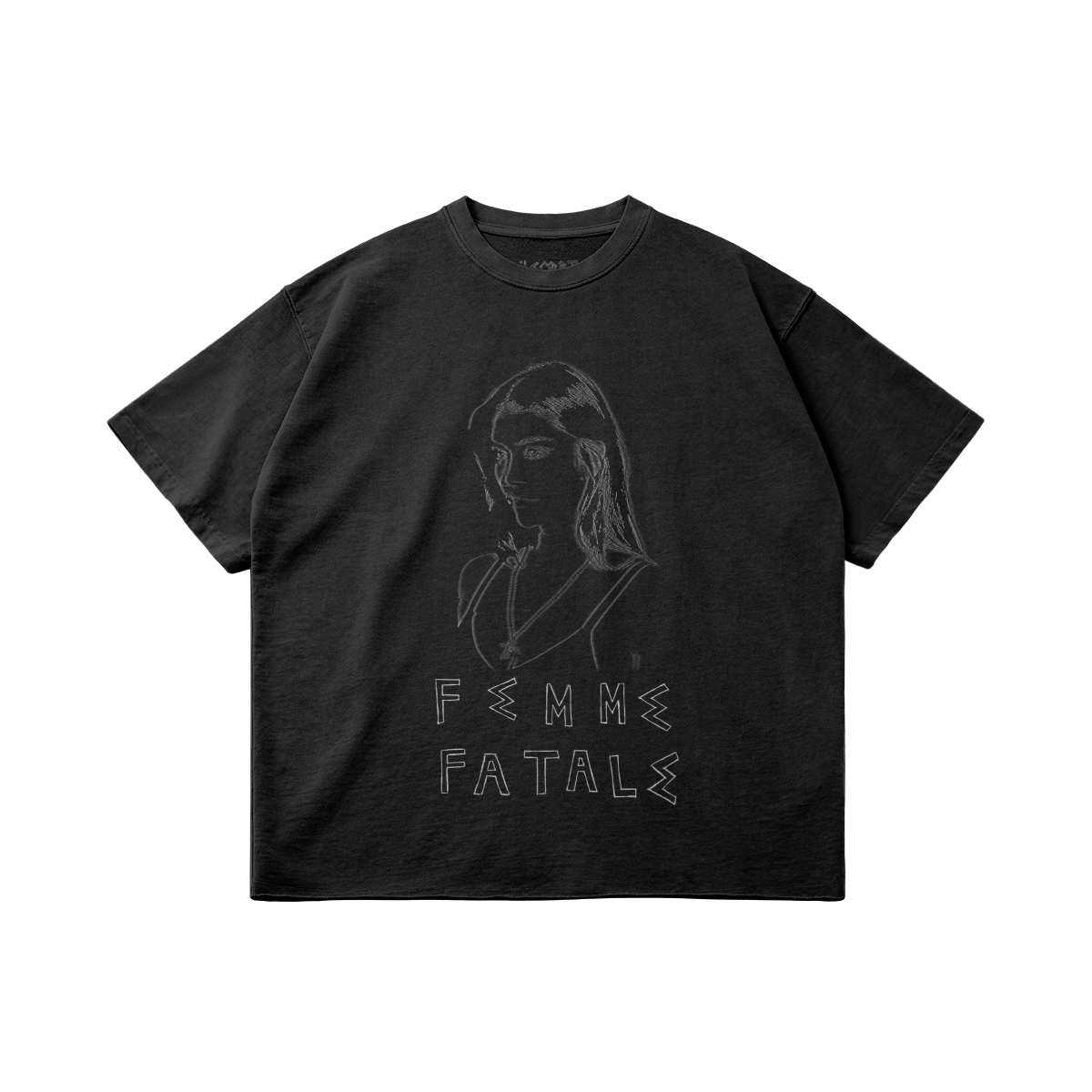 "Femme Fatale" Washed Raw Hem Tee