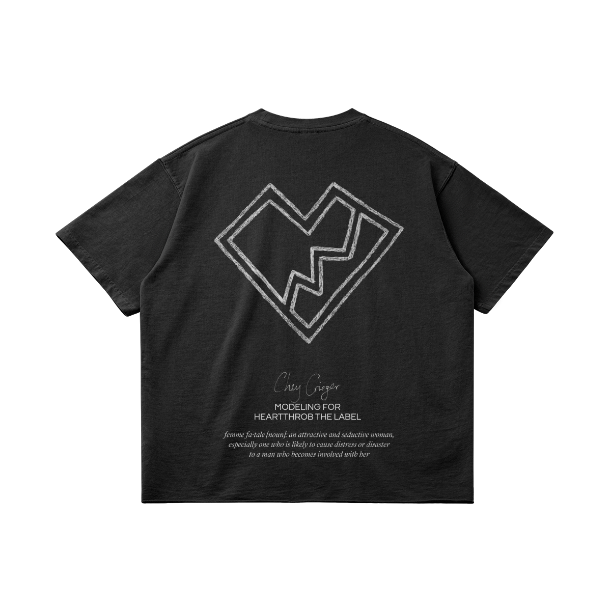 "Femme Fatale" Washed Raw Hem Tee