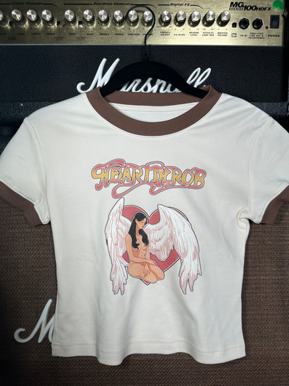 "Angel" Women's Vintage Fitted Cropped Tee