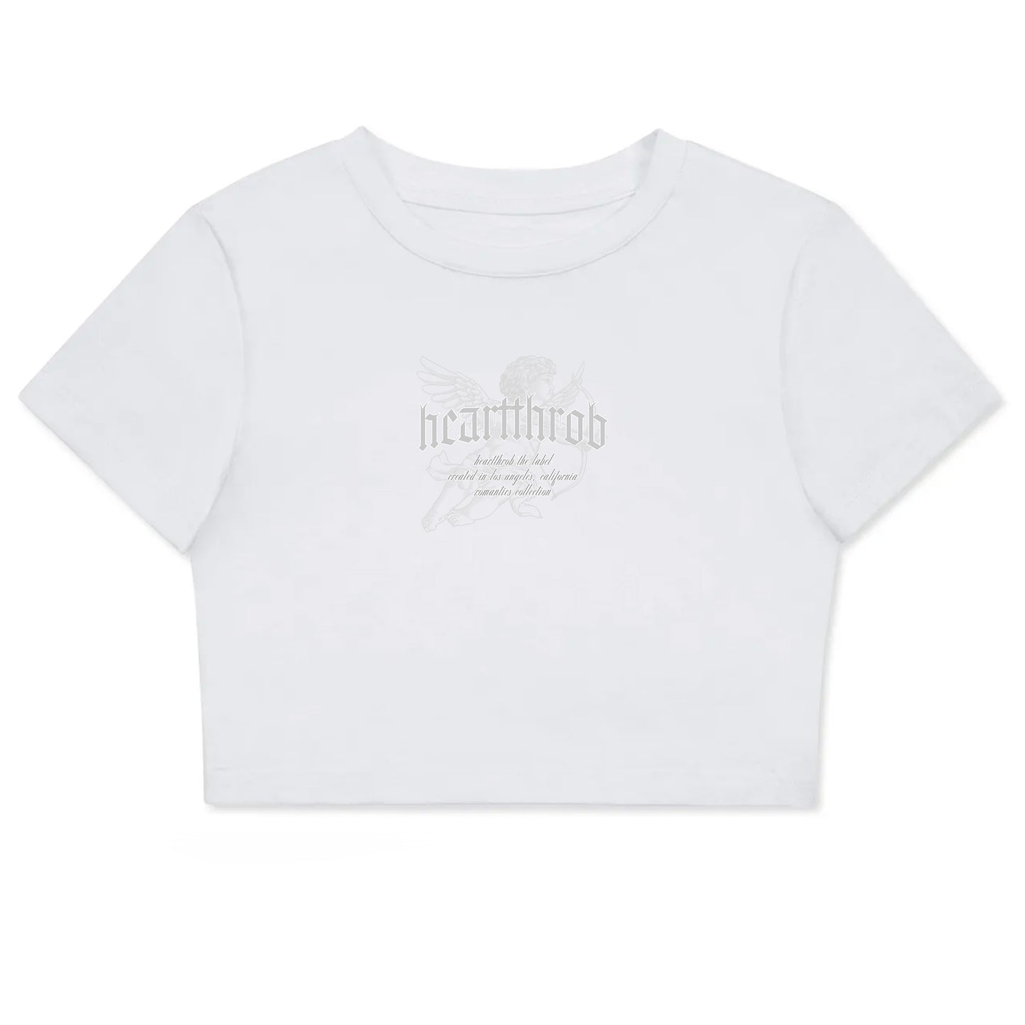 "Cherub" Fitted Crop Tee (White Version 2)