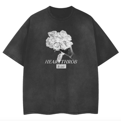 "Roses" Vintage Washed Tee (Black)