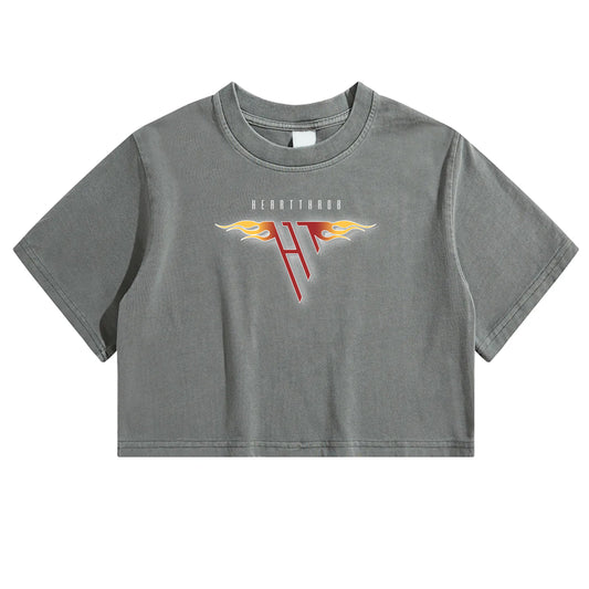 "Runnin' with the Devil" Women's Vintage Washed Crop Top