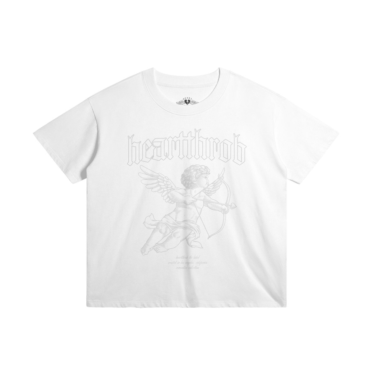 "Cherub" Tee- Large Print (White on White)