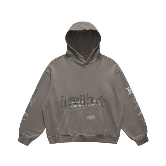 "Staple" Retro Hoodie- Stamped Edition (Washed Grey)