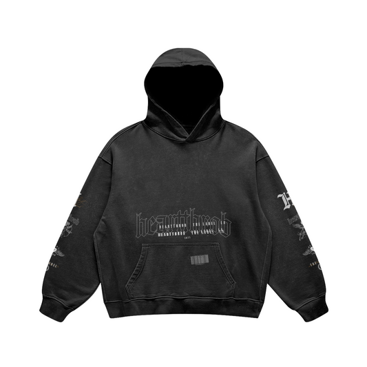 "Staple" Retro Hoodie- Stamped Edition (Washed Black)